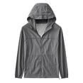 thumbnail image 5 of Sun Hoodie Mens Summer Fall Long Sleeve Loose Casual Lightweight Zip Up Hooded Sun Jacket Outerwear with Pockets, 5 of 6