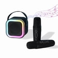 thumbnail image 5 of Mini Karaoke Machine with 2 Wireless Mics, Portable HD Bluetooth Speaker for Kids & Adults (Black, 5 of 9