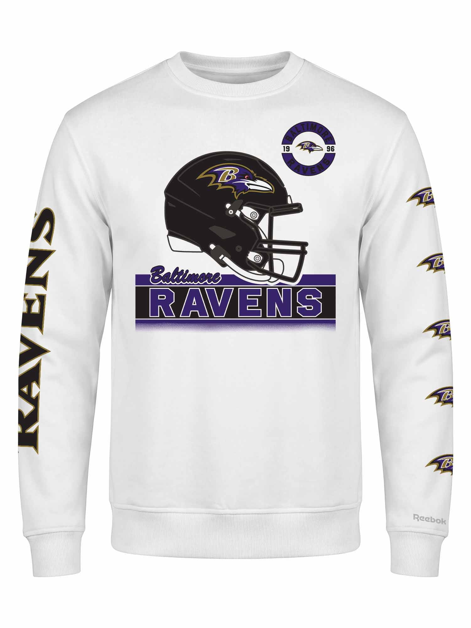 Baltimore Ravens Reebok Mens White Crew Sweatshirt