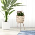 thumbnail image 6 of SunniMix Rattan Basket Floor Planter Versatile Home Decor for Home Office Wooden Legs Beige 43x24.5cm, 6 of 8