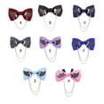 thumbnail image 3 of Corbata Pajaritas Doble capa Minnieouse Moda Hombre Alas Joyas Regalos Decoraciones Fiesta Azul H3112-6, 3 of 6