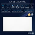 thumbnail image 2 of Luxrite 2x4 FT LED Panel Light, 5CCT 3000K - 6500K, 30W/40W/50W, 6250 Lumens, 0-10V Dimmable 2 Pack, 2 of 7