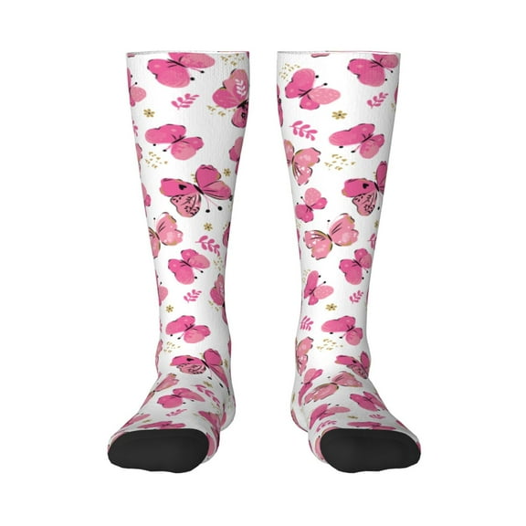 Logiee Girl Butterfly Print Gift Stocking Stuffers,Adult Stockings,Novelty Socks,Funny Socks Birthday Running Walking Sleeping
