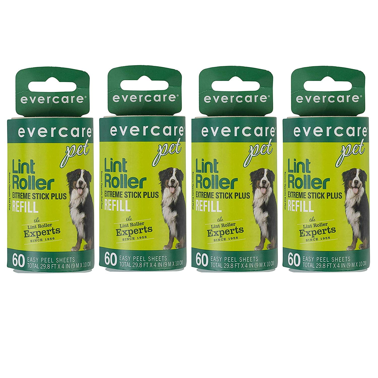 Evercare Extra Sticky Pet Lint Roller Refill 60 Sheets Pack of 4