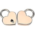 thumbnail image 1 of Candado con llave, 2 candados con forma de calavera en forma de corazón (oro rosa), 1 of 4