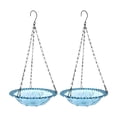thumbnail image 2 of KoiLife Bird Feeder Tray Platform Bird Feeder Birdfeeders Outside Hanging Finch Feeder 18" Blue 2 Pcs Single Layer Hanging Bird Feeder with Metal Chain Bird Bathing Basin Outdoor Set, 2 of 6