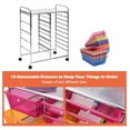 thumbnail image 3 of 15-Drawer Rolling Storage Cart, Multipurpose Utility Cart with Wheels - Home Office Organizer, School Supplies, Scrapbooking, Multicolor, 3 of 8