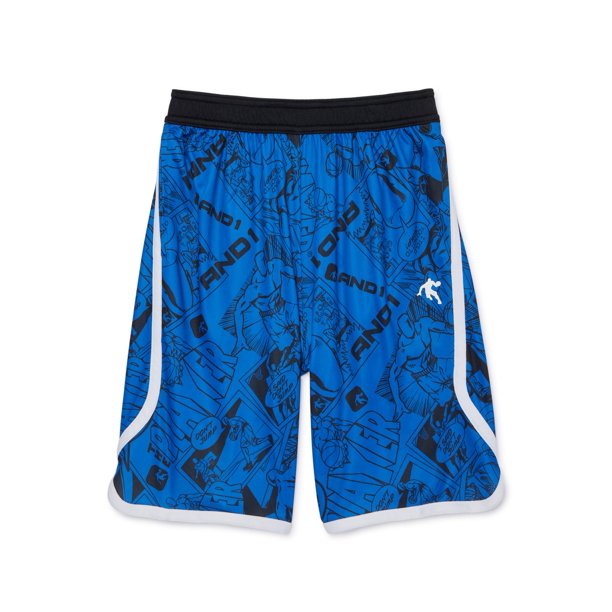 AND1 Boys Comic Graphic Athletic Basketball Shorts, Sizes 418