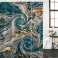 thumbnail image 2 of Teal Blue Ombre Bathroom Shower Curtains with 12 Hooks Polyester Waterproof Shower Curtain for Stalls and Bathtubs Modern Abstract Art Coastal Nautical Decorative Bathroom Curtain 36x78 Inches, 2 of 9