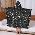 thumbnail image 5 of Black Gothic Skull Spider Pattern Hooded Bath Towel，50"x30" for Ages 3 To 12 Kids, Quick Dry Lightweight Soft Microfiber Hood Beach Towel Cover Up for Kids, 5 of 7