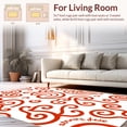 thumbnail image 2 of Flatwoven High Traffic Area Rug, Prismatic Cascade Swirl Motif, Non Slip, Stain Resistant, Washable Area Rugs for Living Room, Bedroom(White, 6X6), 2 of 8
