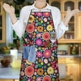 thumbnail image 6 of Pioneer Flower Floral Print Pattern Apron-Garden Aprons for Women with Pockets-Cotton Linen Waterproof Kitchen Cooking Gardening Aprons Adjustable for Kitchen,Cooking,BBQ and Salon 33x27 Inch, 6 of 7