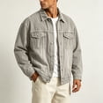 thumbnail image 6 of Denim Jackets for Men Vintage Washed Versatile Workwear Jacket Turn Down Collar Buttons Loose Casual Street Style Denim Jacket with Pockets, 6 of 8