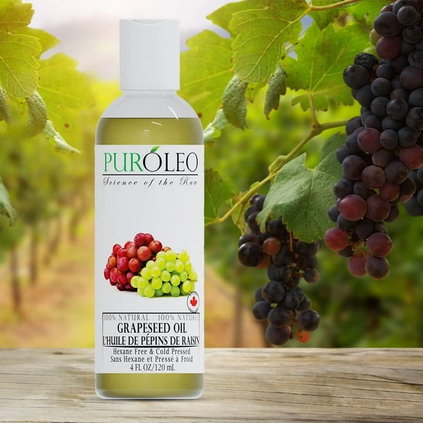 PUROLEO Grapeseed Oil 4 Fl Oz/120 ML (Packed IN CANADA) Pure