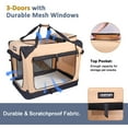thumbnail image 2 of JESPET: 30" Soft Pet Crate - Beige - Dogs & Cats Up to 50 lbs, 3 Door Folding Kennel, Indoor Outdoor Travel Carrier, Mesh Windows, Fleece Mat, GooPaws, 2 of 6
