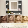 thumbnail image 4 of Gabinete de Baño de Lavamanos y Armario con Espejo Ajustable en 3 Colores, Armario de Pared para Baño con Grifos de Agua Caliente y Fría, Tuberías de Desagüe, Estante, 60*40*38cm (Gris Marble), 4 of 9