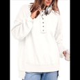 thumbnail image 2 of Sudadera para Mujer, Estilo Informal, de Larga, con Botones y Cuello Henley, Estilo Túnica, para Otoño. S, 2 of 8