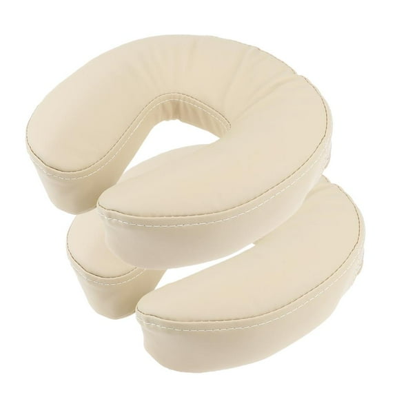 2 Pieces Beige Sponge Massage Cradle Cushion, Ergonomic Style for Massage Bed, 10.24 .84 x 2.76 inch