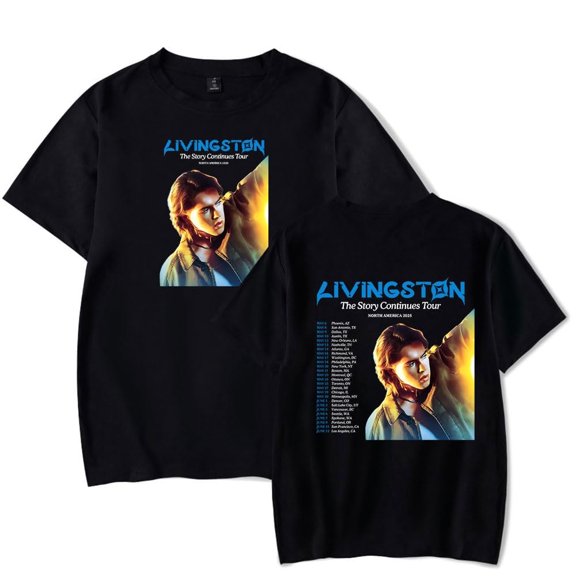 Livingston The Story Continues Tour 2025 T-Shirt Unisex Short Sleeve Fashion Casual Round Neck Tee Streetwear