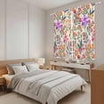 thumbnail image 3 of Watercolor Floral Kitchen Curtains 63 Inch Length, Retro Botanical Flowers Leaves Spring Beige Tiers Curtains for Living Room Berdoom, Light Filtering Drapes Window Treatment 2 Panels 42"Wx63"L, 3 of 8