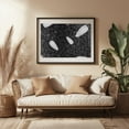 thumbnail image 3 of Leaf With Dewdrops 02 - Phoenix Arizona Photography Abstract Black and White Geometric Minimalist Modern Art Space Surrealism Black Framed Wall Art Print 20 x 30 inches, 3 of 4