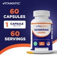 thumbnail image 5 of (3 pack) Vitamatic Berberine Supplement 500mg - 60 Vegetable Capsules - Made in The USA - Gluten Free - Non-GMO, 5 of 10