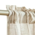 thumbnail image 4 of Curtainking Striped Kitchen Curtains Linen Cafe Curtains Semi-Sheer Farmhouse Tier Curtains 24 inch 2 Panels Short Curtains Rod Pocket Taupe on Beige, 4 of 8