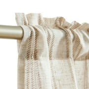 Curtainking Rustic Look Farmhouse Taupe on Beige Stripes Home Rod Cafe Curtains, 26 x 36 in (2 Panels)