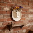 thumbnail image 4 of Ceramic Cowboy Hat Hanging Vase, Wall Mounted Mini Flower Bonsaier, Decorative Hanging Pot for Indoor Home, Bedroom, Living Room, Balcony & Small Bonsai Display, 4Th Of July Decorations, White, 4 of 6