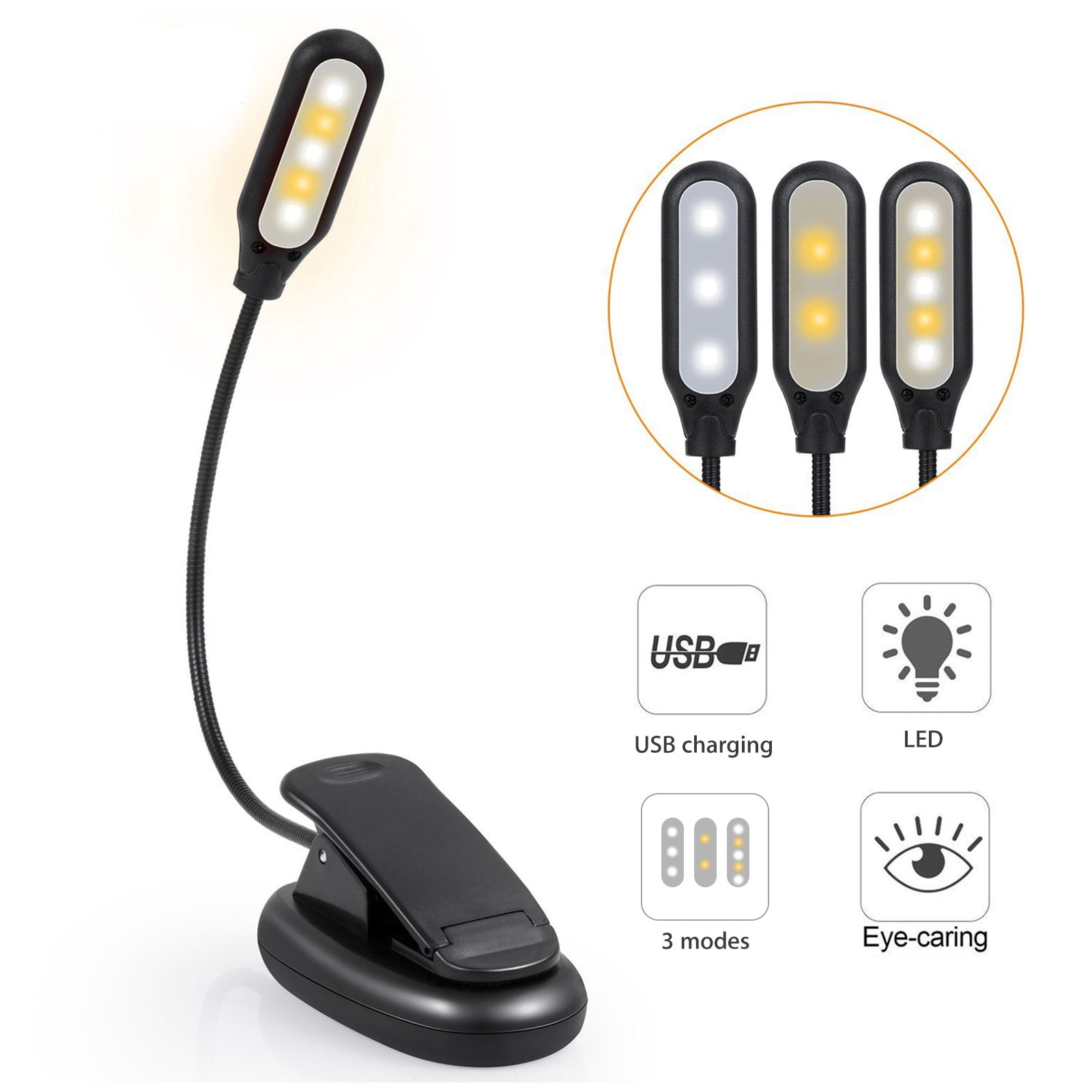 rechargeable clip on reading light
