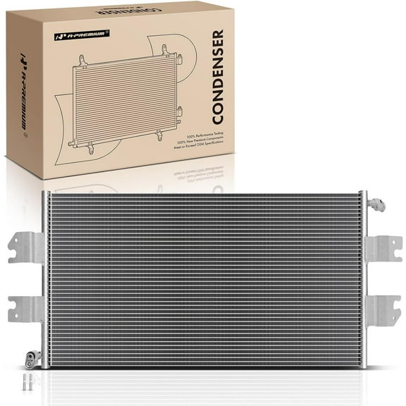 A-Premium Air Conditioning A/C Condenser Compatible with Chevrolet, GMC Models - Express 1500 2500 3500 4500, Savana 1500 2500 3500 4500