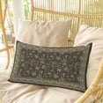 thumbnail image 4 of Sage Green Floral Boho Pillow Covers, Linen Long Throw Pillow Case, Ethnic Tribe Abstract Art Flower Holiday Pillow Protector Decorative Cushion Cover for Living Room/Bedroom 20" x 30", 4 of 8
