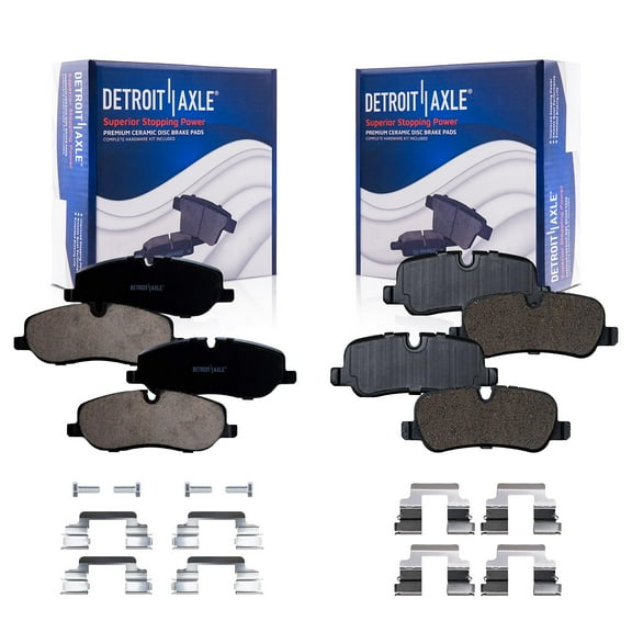 Detroit Axle - Brake Pads for 2006-2009 Land Rover Range Rover LR3 2007 2008 Ceramic Brakes Pads w/Hardware Front and Rear Replacement