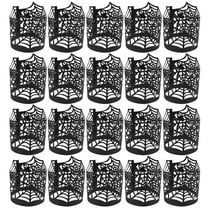 OUNONA 50pcs Spiderweb  Decorations Black Candle Wraps Paper