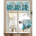 thumbnail image 7 of Vintage Teal Valances for Windows Sea Turtle Coral Starfish Marine Life Nautical Valance Rod Pocket Short Window Treatments Curtains for Kitchen Bathroom Living Room Bedroom, 42 x 18 Inch, 7 of 7
