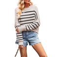 thumbnail image 2 of Women'S Sweater Fall Crew Neck Batwing Sleeve Pullover Sweaters Black S, 2 of 7