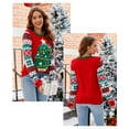 thumbnail image 4 of Christmas Sweaters for Women Long Sleeve Reindeer Snowflake Holiday Knit Sweater Shirt Xmas Pullover, 4 of 5