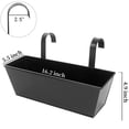thumbnail image 2 of 2 Pcs Metal Railing Planter Box 16 inch Adjustable Hanging Flower Pot Holder for Balcony Flowerpot Holders Planter Fence Planter for Deck,Fence,Porch or Patio-Outdoor Iron Garden Plant Pot,Black, 2 of 6
