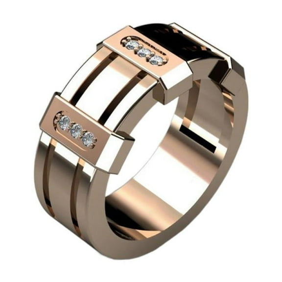 SEPARQI Mens Titanium Ring Wedding Band Cubic Zirconia Accessories Fashion Trend MEN'S Personalized Engagement Ring With White Gift Box