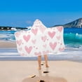 thumbnail image 2 of Yayeee Kids Hooded Towel with Hand Pockets Beach Soft Absorbent Bath Wrap 50 x 23.5 inch, Hand Drawn Hearts, 2 of 5