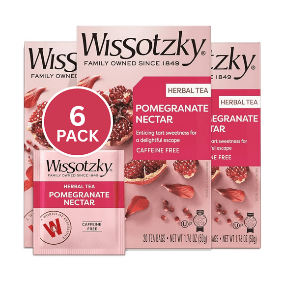 Kosher Wissotzky Pomegranate Tea 20 ct, Pack of 6
