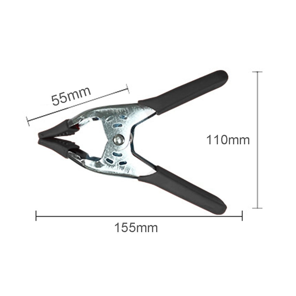 4Pack 6Inch Spring Clamp Large Super Heavy Duty Spring A-Shaped Metal Clamps Black / Silver Galvanized Large Muslin Clamps Tool Smile Home