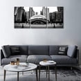thumbnail image 3 of 3 Piece Chicago Cityscape Canvas Art Wall Decor The Cloud Gate in Millennium Park Picture Canvas Paintings Illinois Famous Scenery Modern Wall Art Stretched and Framed Ready to Hang, 12"x16"x3 Panels, 3 of 6