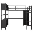 thumbnail image 5 of Bellemave Full Loft Bed with Desk and Wardrobe, Metal Loft Beds Frame with Storage Cubes and Shelves, Heavy Duty Full Size Loft Beds for Teens Adults Bedroom（Black), 5 of 9