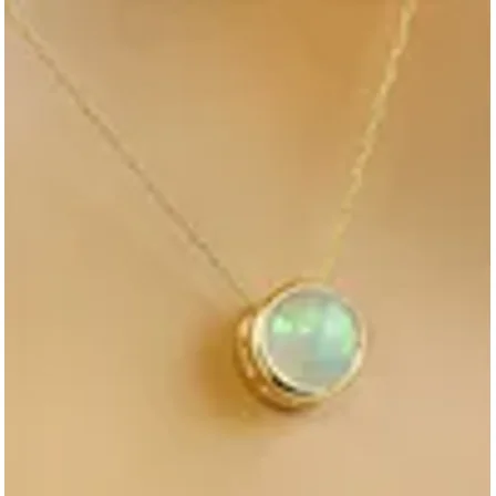 1.50CT Round Cut Lab-Created Fire Opal Solitaire Pendant 14K Yellow Gold Finish