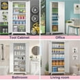 thumbnail image 5 of 75" Storage Cabinet, Metal Pantry Cabinet, Kitchen Pantry Storage Cabinets with Doors and 4 Shelves, Cabinets for Laundry Room, Living Room, Dinning Room, Assembly Required, White, 5 of 17