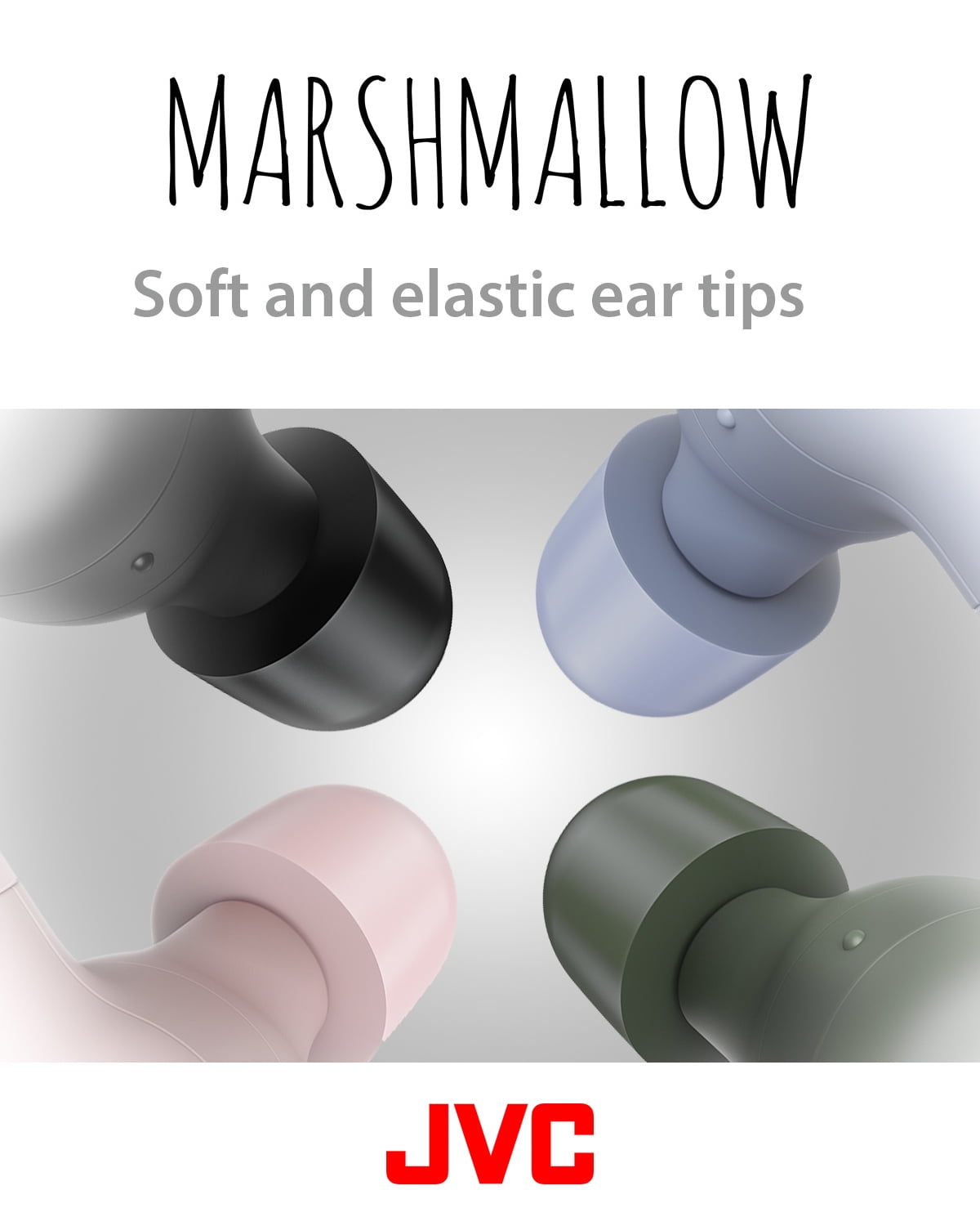 JVC New Marshmallow True Wireless Earbuds with Memory Foam Earpieces, Green