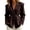 Brown, variant on Women's Tie Front Belted Blazer Lapel Collar Long Sleeve Button Front Jacket Fall Winter Trendy Puffed Shoulders Coats Outerwear