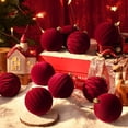 thumbnail image 2 of PayUSD Velvet Christmas Ball Ornaments for Christmas, 12pcs Flocked Shatterproof Christmas Ornaments Hanging Xmas Tree Decorations Set for Home Party Holiday Decor (3.15 inch, Burgundy Red), 2 of 9