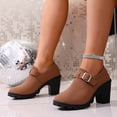 thumbnail image 4 of RXMEKW Fall Boots for Women,Metal Buckle High Heel Boots, 4 of 9
